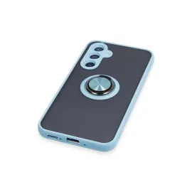 Newface Samsung Galaxy A54 5G Kılıf Montreal Yüzüklü Silikon Kapak - Buz Mavi