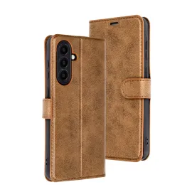 Newface Samsung Galaxy A56 Kılıf Trend S Plus Kapaklı Kılıf - Taba