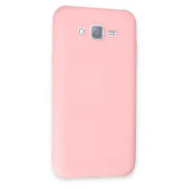 Newface Samsung Galaxy J7 Kılıf Nano Içi Kadife Silikon - Pudra