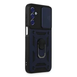 Newface Samsung Galaxy M34 5G Kılıf Pars Lens Yüzüklü Silikon - Lacivert