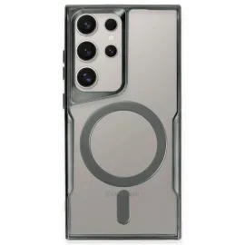 Newface Samsung Galaxy S23 Ultra Kılıf Boyi Magsafe Silikon Kapak - Yeşil