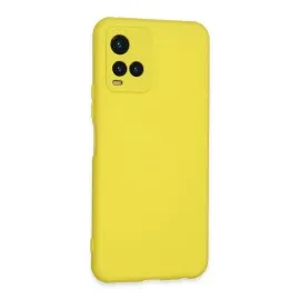 Newface Vivo Y21S Kılıf Nano Içi Kadife Silikon - Sarı