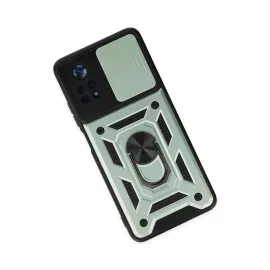 Newface Xiaomi Poco X4 Pro 5G Kılıf Pars Lens Yüzüklü Silikon - Yeşil