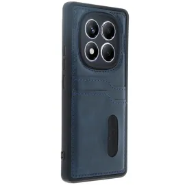 Newface Xiaomi Redmi Note 14 Pro 4G Kılıf Sara Kartvizitli Deri Kılıf - Lacivert