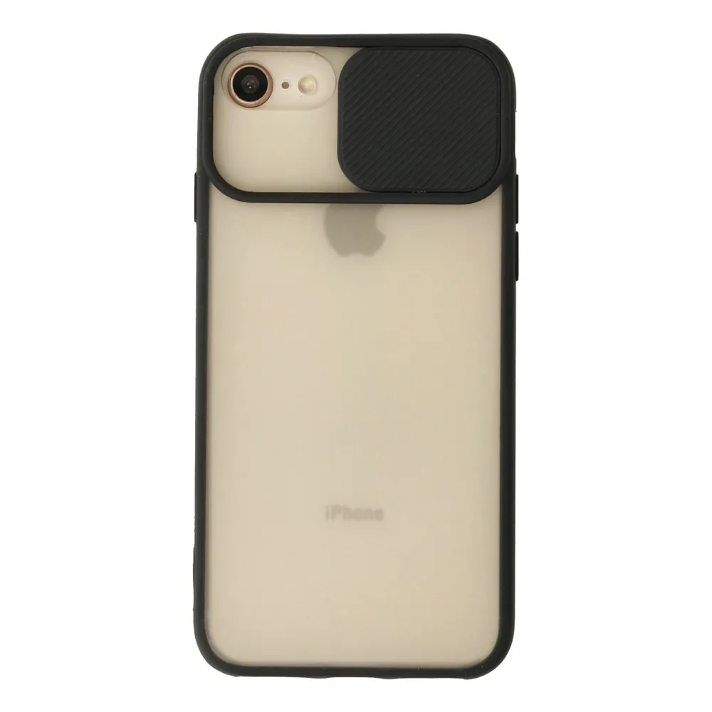 Newface Iphone 7 Kılıf Palm Buzlu Kamera Sürgülü Silikon - Siyah