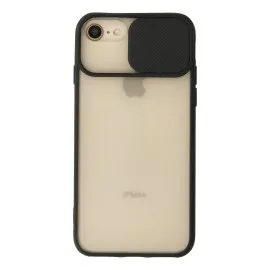 Newface Iphone 7 Kılıf Palm Buzlu Kamera Sürgülü Silikon - Siyah