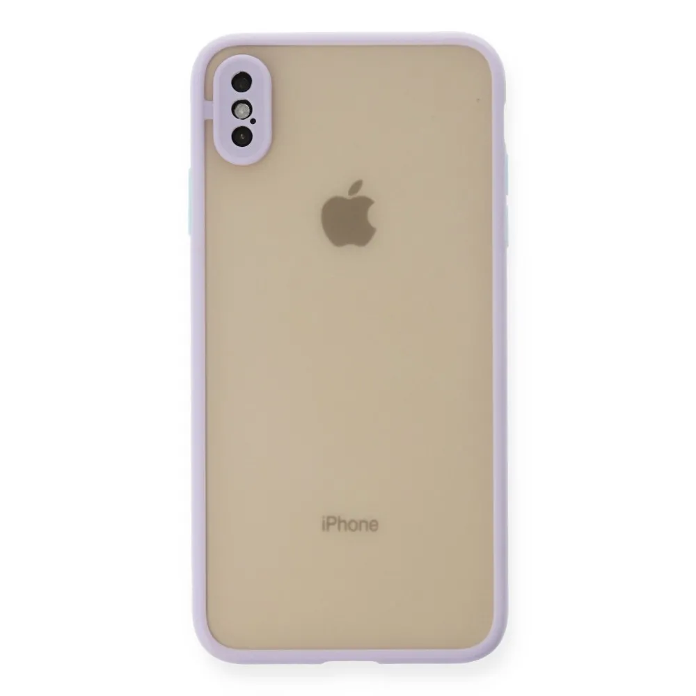 Newface iPhone XS Max Kılıf Montreal Silikon Kapak - Mor