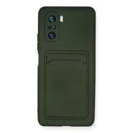 Newface Xiaomi Redmi K40 Pro Kılıf Kelvin Kartvizitli Silikon - Koyu Yeşil