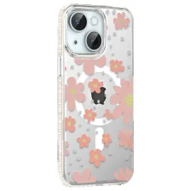 Joko Apple Iphone 15 Floral Magsafe Kapak - Pembe