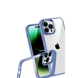 Newface Apple Iphone 15 Pro Max Razer Lensli Silikon - Açık Mavi