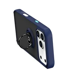 Newface Apple iPhone 17 Pro Max Montreal Yüzüklü Silikon Kapak - Lacivert