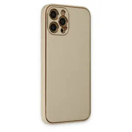 Newface Iphone 12 Pro Kılıf Coco Deri Silikon Kapak - Gold