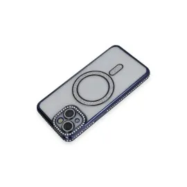 Newface Iphone 14 Kılıf Joke Simli Magneticsafe Kılıf - Lacivert