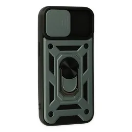 Newface Iphone 14 Kılıf Pars Lens Yüzüklü Silikon - Yeşil