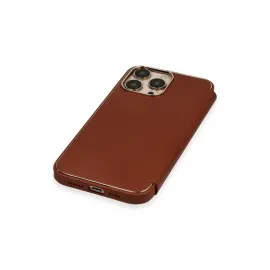 Newface Iphone 14 Pro Max Kılıf Dolpin Kapaklı - Kahverengi