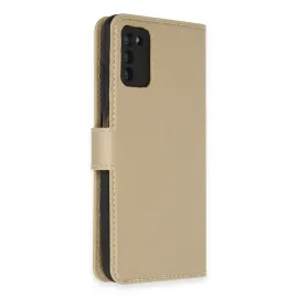 Newface Samsung Galaxy A03S Kılıf Trend S Plus Kapaklı Kılıf - Gold