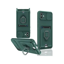 Newface Samsung Galaxy A06 Kılıf Zuma Kartvizitli Yüzüklü Silikon - Yeşil