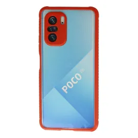Newface Xiaomi Poco F3 Kılıf Miami Şeffaf Silikon - Kırmızı