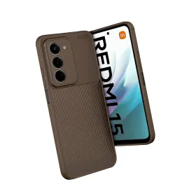 Newface Xiaomi Redmi 15 4G Auto Focus Karbon Kapak - Kahverengi