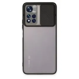 Newface Xiaomi Poco M4 Pro 5G Kılıf Palm Buzlu Kamera Sürgülü Silikon - Siyah