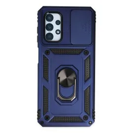 Newface Samsung Galaxy A23 4G Kılıf Pars Lens Yüzüklü Silikon - Lacivert