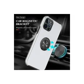 Newface Iphone 12 Pro Kılıf Elit Yüzüklü Kapak - Gümüş