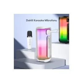 Newface Pluse 5 Mikrofonlu Rgb Kablosuz Hoparlör - Beyaz