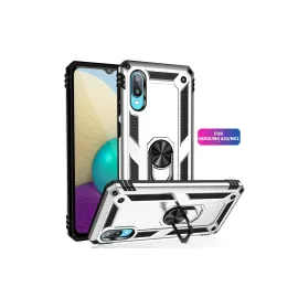 Newface Samsung Galaxy A02 Kılıf Sofya Yüzüklü Silikon Kapak - Gümüş