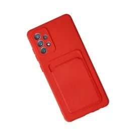 Newface Samsung Galaxy A32 Kılıf Kelvin Kartvizitli Silikon - Kırmızı