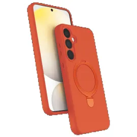 Newface Samsung Galaxy A55 5G Regal Magsafe Standlı Kapak - Turuncu