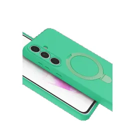 Newface Samsung Galaxy S24 Fe Regal Magsafe Standlı Kapak - Yeşil