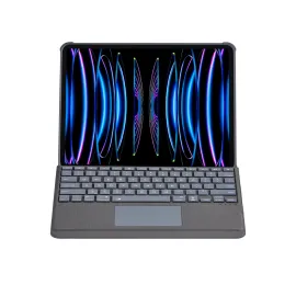 Newface T5509D iPad Pro 12.9 (2022) Kılıf Palermo Ledli Klavyeli Standlı Tablet Kılıfı - Siyah