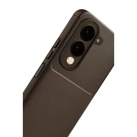 Newface Vivo Y29S Auto Focus Karbon Kapak - Kahverengi