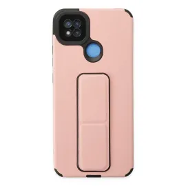 Newface Xiaomi Redmi 9C Kılıf Mega Standlı Silikon - Pudra