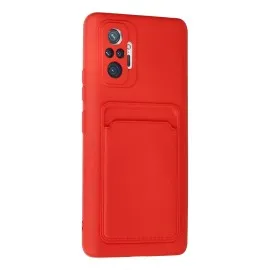 Newface Xiaomi Redmi Note 10 Pro Kılıf Kelvin Kartvizitli Silikon - Kırmızı