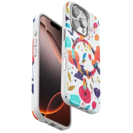 Onegif Iphone 16 Pro Flower Series Magsafe Kapak - Beyaz