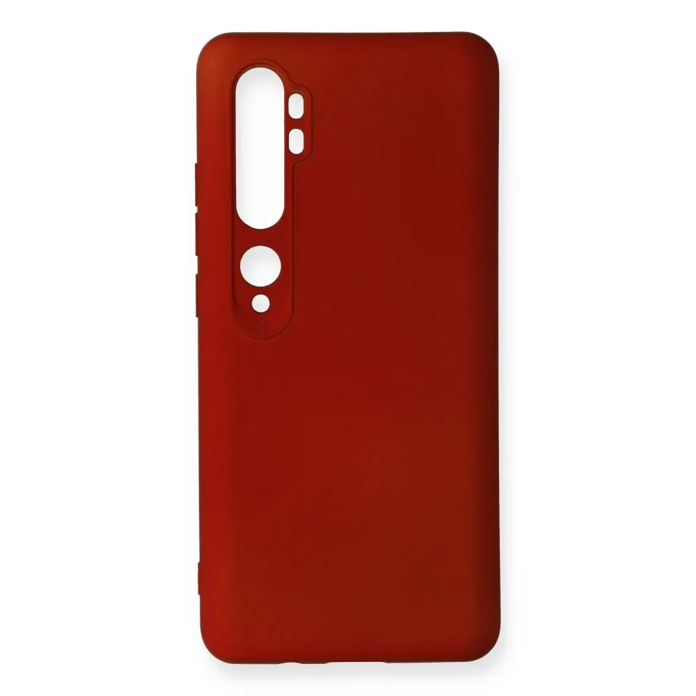 Newface Xiaomi Mi Note 10 Kılıf Premium Rubber Silikon - Bordo