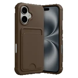 Newface Apple Iphone 17 Kelvin Kartvizitli Silikon - Kahverengi