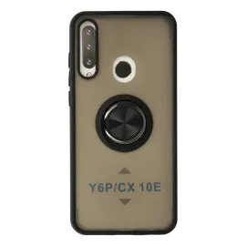 Newface Huawei Y6P Kılıf Montreal Yüzüklü Silikon Kapak - Siyah