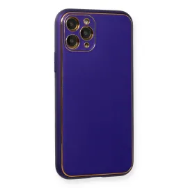 Newface Iphone 11 Pro Kılıf Coco Deri Silikon Kapak - Mor