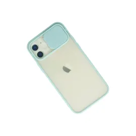 Newface Iphone 12 Kılıf Palm Buzlu Kamera Sürgülü Silikon - Turkuaz