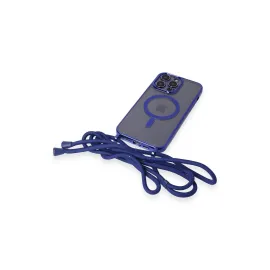 Newface Iphone 12 Pro Kılıf Divo Lazer Askılı Magsafe Kapak - Mavi