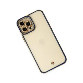 Newface Iphone 12 Pro Max Kılıf Liva Lens Silikon - Mavi
