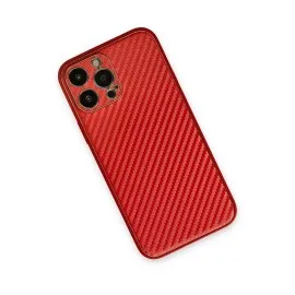 Newface Iphone 13 Pro Kılıf Coco Karbon Silikon - Kırmızı