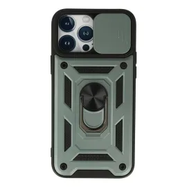 Newface Iphone 13 Pro Kılıf Pars Lens Yüzüklü Silikon - Yeşil