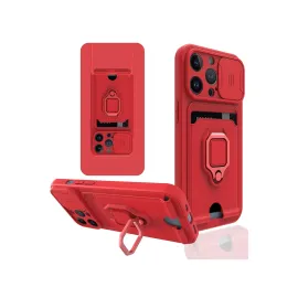 Newface Iphone 13 Pro Max Kılıf Zuma Kartvizitli Yüzüklü Silikon - Kırmızı