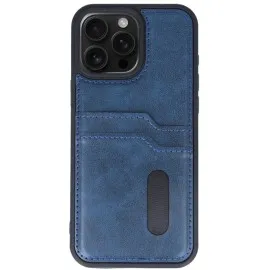 Newface Iphone 14 Pro Max Kılıf Sara Kartvizitli Deri Kılıf - Lacivert