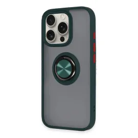 Newface Iphone 16 Pro Kılıf Montreal Yüzüklü Silikon Kapak - Yeşil