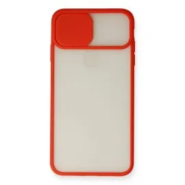 Newface Iphone X Kılıf Palm Buzlu Kamera Sürgülü Silikon - Kırmızı