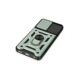 Newface Samsung Galaxy A14 4G Kılıf Pars Lens Yüzüklü Silikon - Yeşil